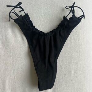 PINK Victoria's Secret Black Ribbed Panty